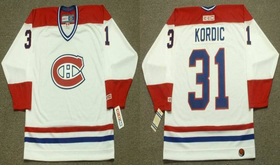 2019 Men Montreal Canadiens 31 Kordic White CCM NHL jerseys